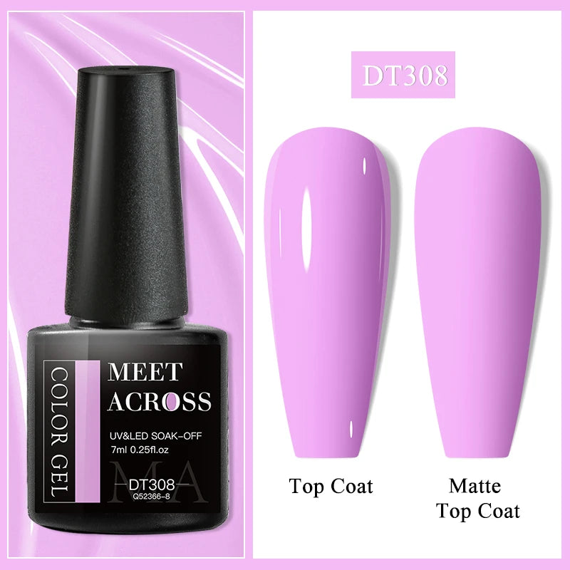 MEET ACROSS 7ml Wine Red Gel Polish - Long-Lasting French Style Nail Art Varnish