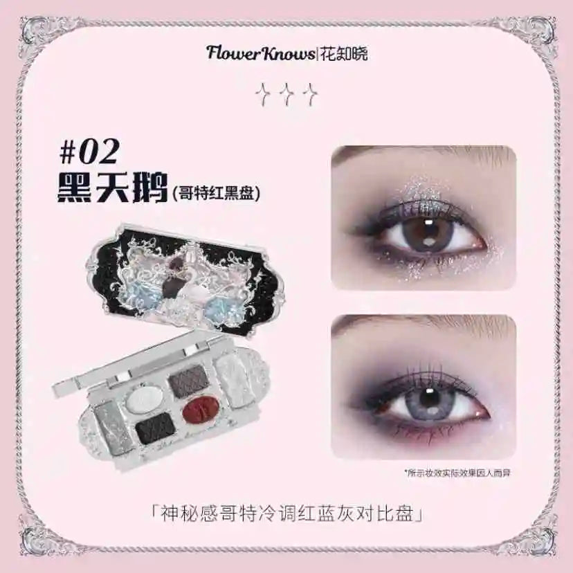 Flower Knows Moonlight Mermaid 8-Color Eyeshadow Palette - Matte, Shimmer & Glitter