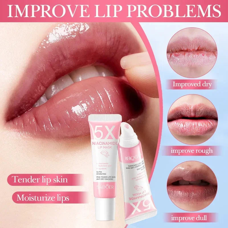 Dark Lip Lightening Balm & Melanin Mask - Exfoliating Pink Treatment for Lip Lines