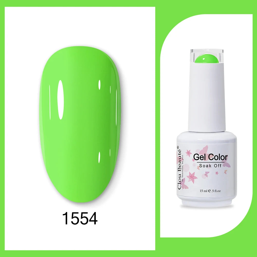 Clou Beaute 15ml HEMA & TPO Free Gel Polish - Army Green Organic Semi-Permanent Nail Art
