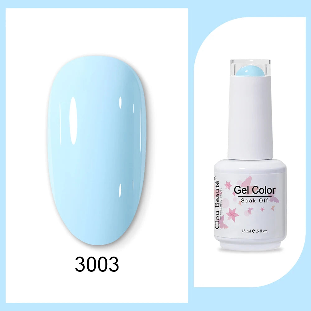 Clou Beaute 15ml HEMA & TPO Free Gel Polish - Army Green Organic Semi-Permanent Nail Art