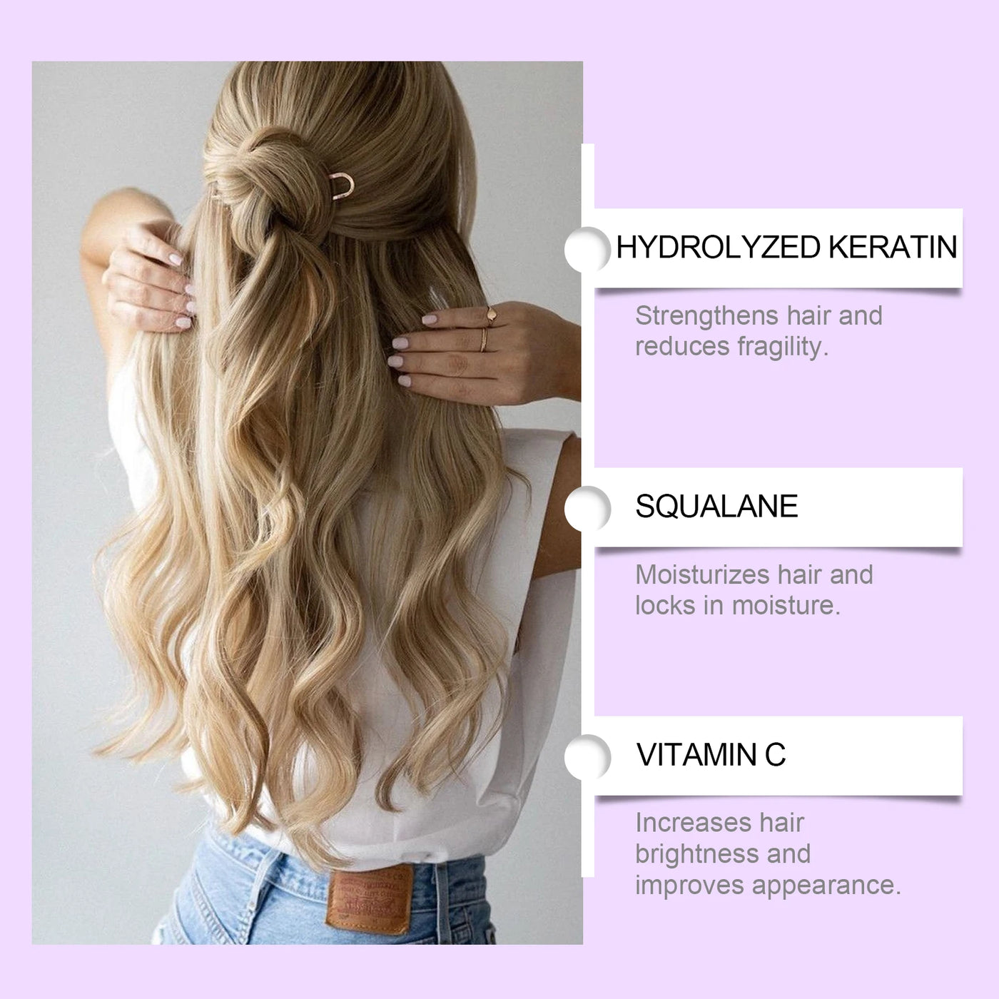 EELHOE Purple Keratin Hair Mask - Deep Repair for Damaged Frizzy Hair, Blonde & All Types