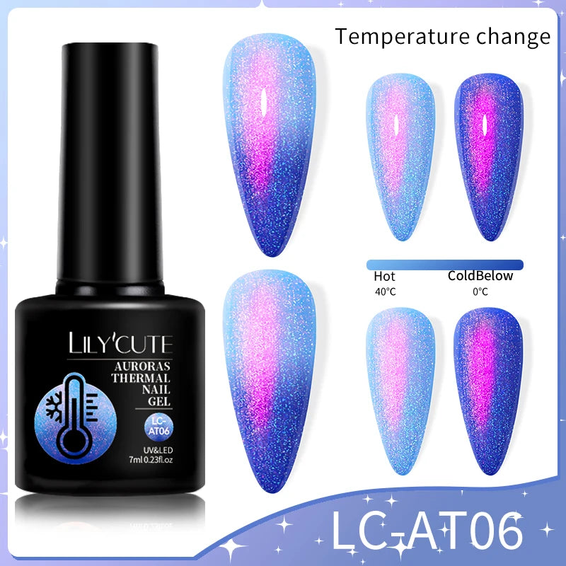LILYCUTE 7ml Thermal Temperature-Changing Gel Nail Polish - Semi-Permanent UV Gel Art