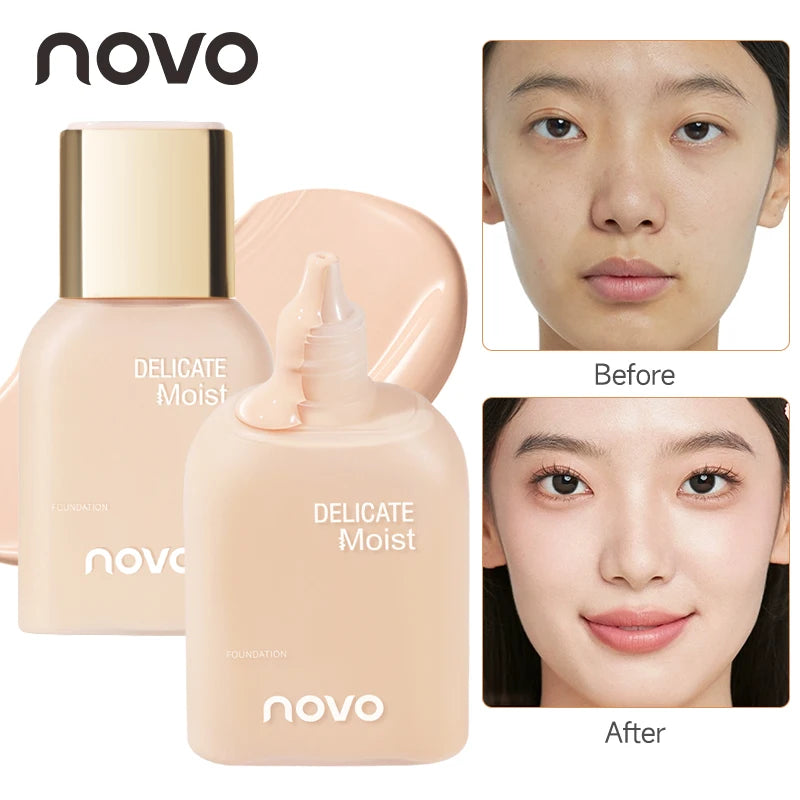 NOVO Smooth Liquid Foundation BB/CC Cream - Oil-Control, Waterproof & Even Skin Tone