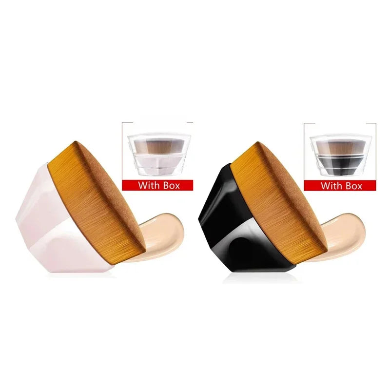 Professional Powder & Blusher Foundation Brush - Soft Wool Fiber, Available in 1-4 Pack