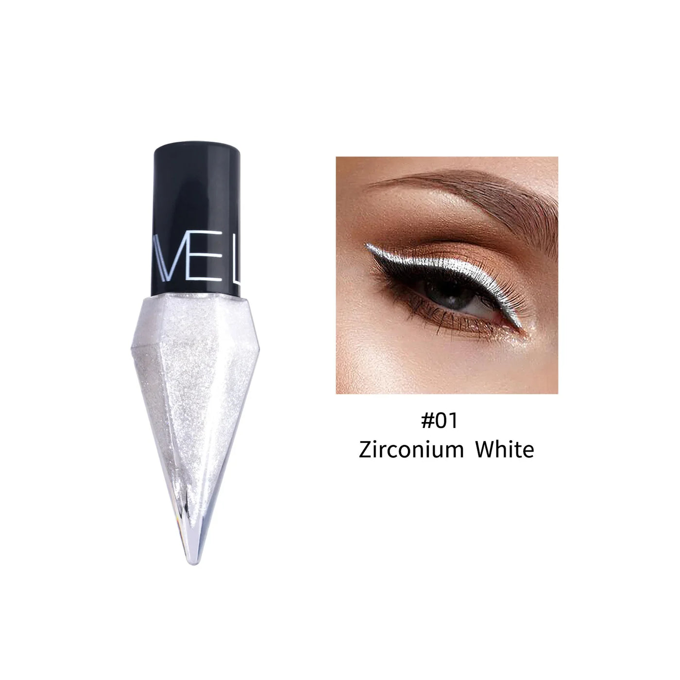 Pudaier Pearlescent Diamond Liquid Eyeshadow Eyeliner - Rose Gold, White & Glitter