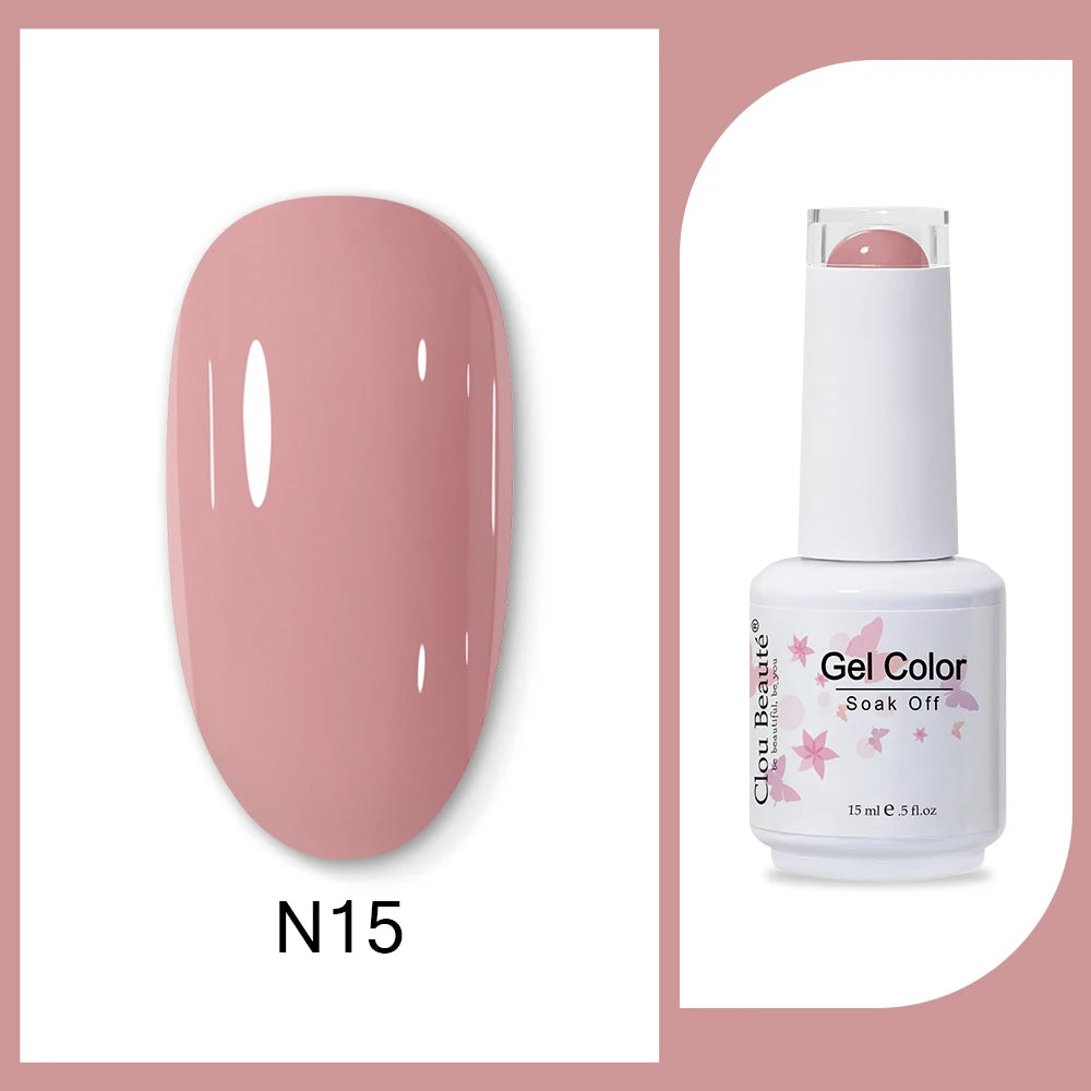 Clou Beaute 15ml HEMA & TPO Free Gel Polish - Army Green Organic Semi-Permanent Nail Art