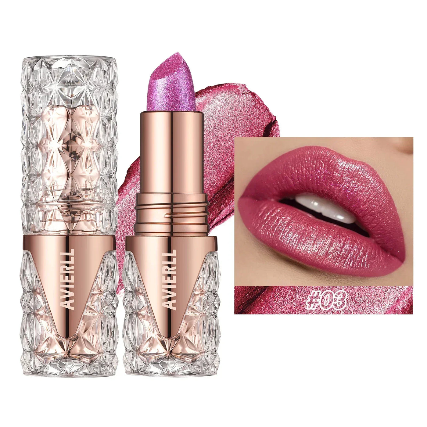 XMSJ Quicksand Gold Fine Glitter Lipstick - Moisturizing Silky Mermaid Shades
