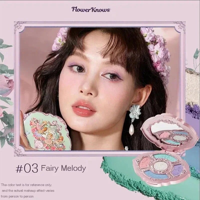 Flower Knows Moonlight Mermaid 8-Color Eyeshadow Palette - Matte, Shimmer & Glitter