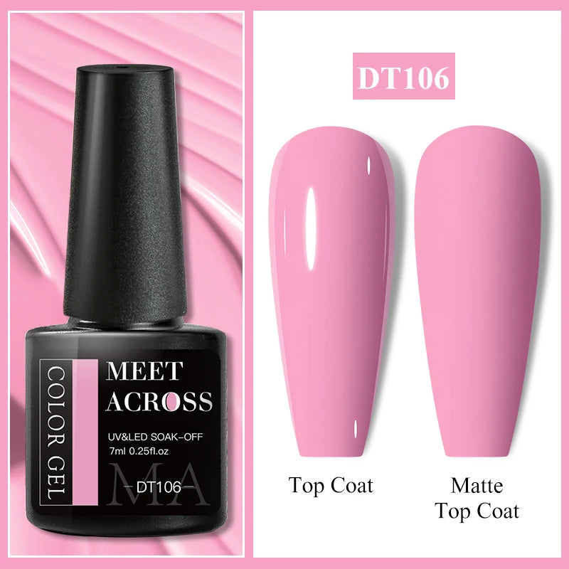MEET ACROSS 7ml Wine Red Gel Polish - Long-Lasting French Style Nail Art Varnish