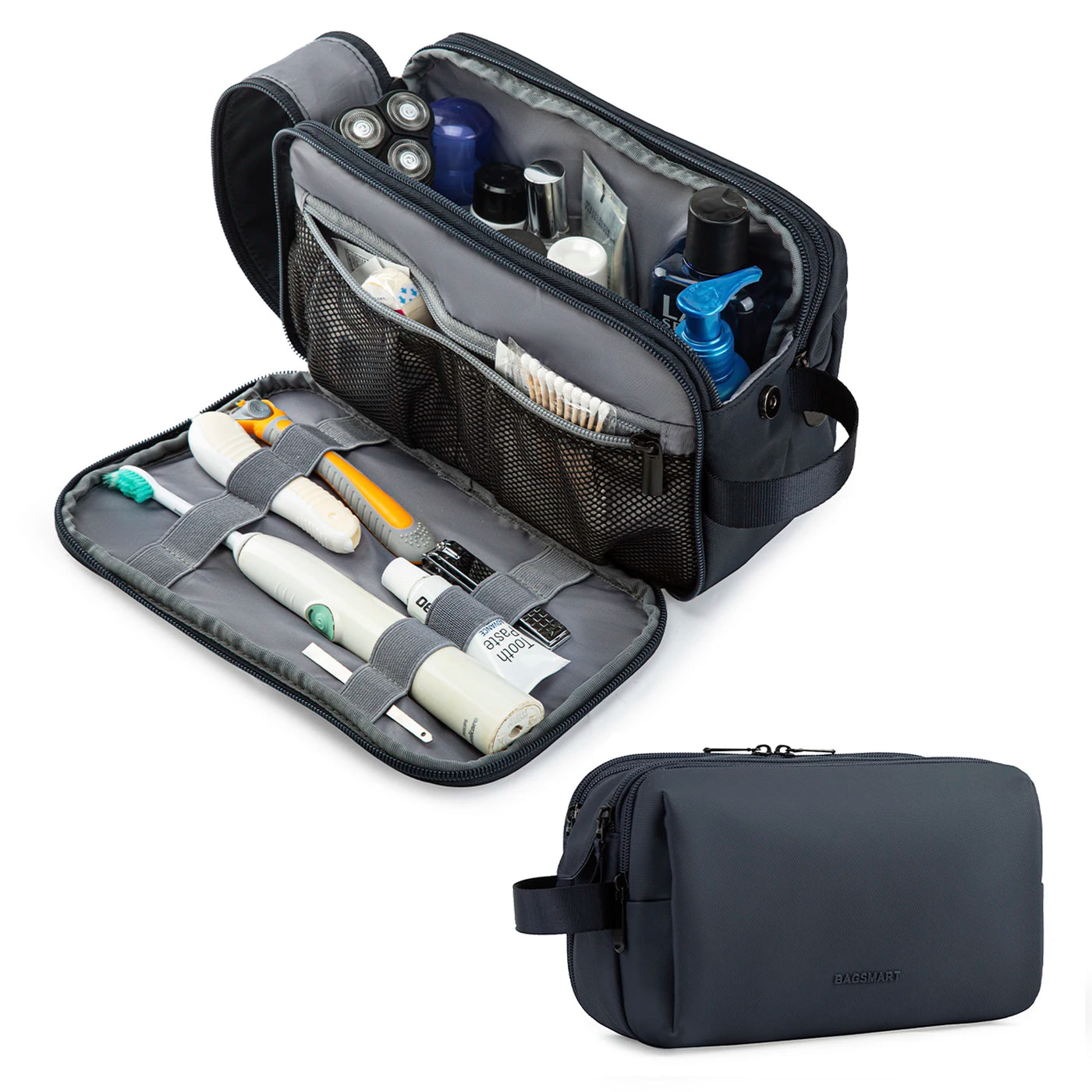 BAGSMART Waterproof Travel Dopp Kit - Lightweight Toiletries & Cosmetic Bag for Men & Women