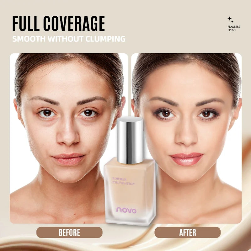 NOVO Hyaluronic Acid & Vitamin E Liquid Foundation - Glow, Matte & Dark Spot Reduction