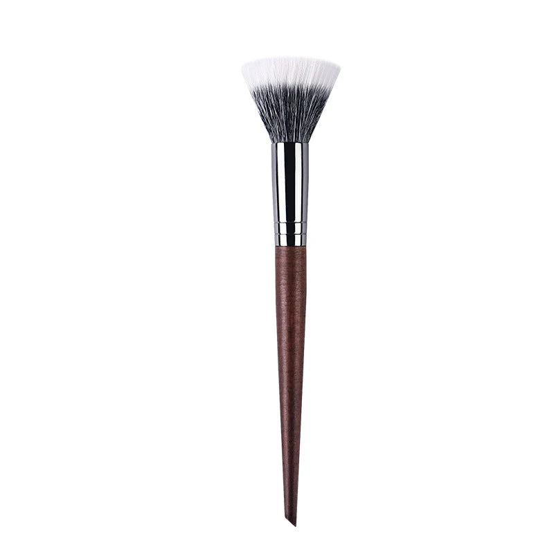 Natural Wood & Goat Hair Stippling Blush Brush - Professional Powder Contour Multi-Function