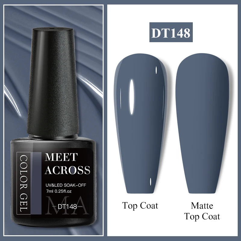 MEET ACROSS 7ml Wine Red Gel Polish - Long-Lasting French Style Nail Art Varnish