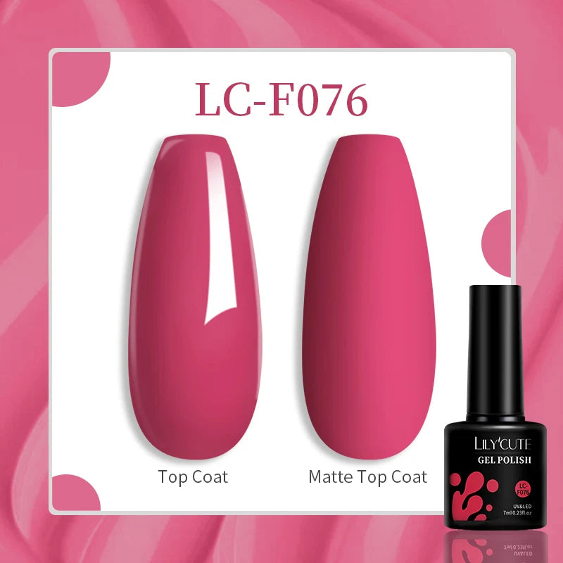 LILYCUTE 7ml Jelly Amber Dark Bloom Leopard Gel Polish - Semi-Permanent UV Nail Art