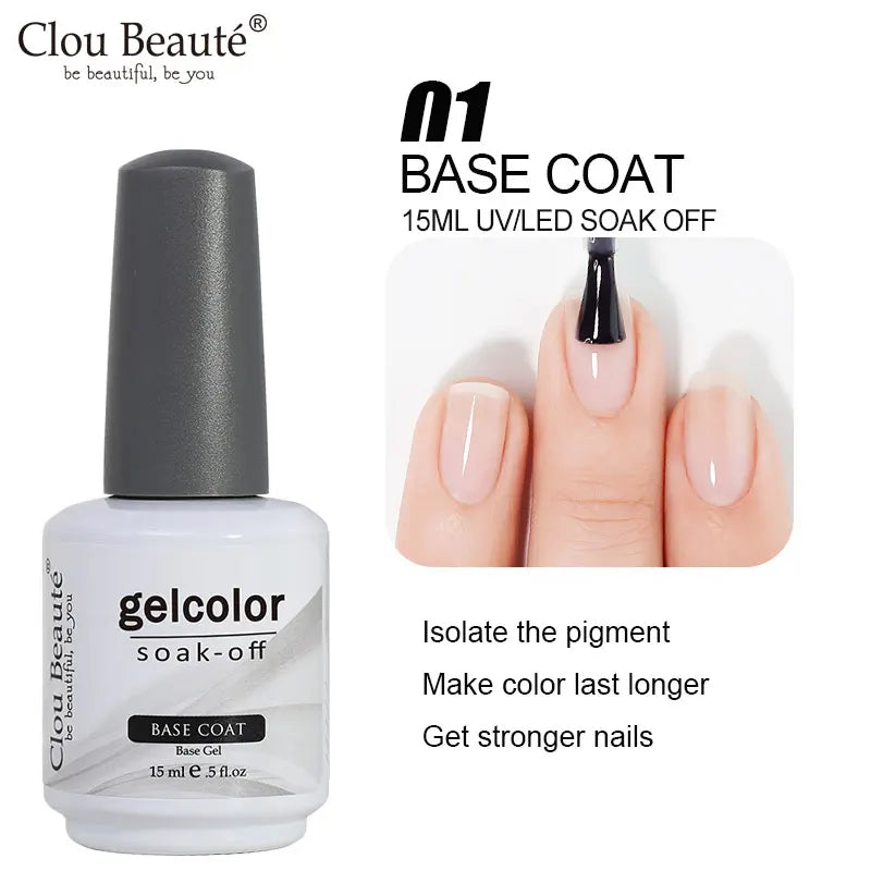 Clou Beaute 15ml HEMA & TPO Free Gel Polish - Army Green Organic Semi-Permanent Nail Art