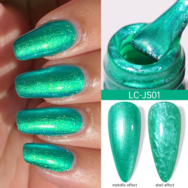 LILYCUTE 5ml Metallic Gold & Silver Mirror Liner Gel - Super Bright French Nail Art