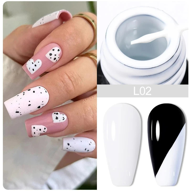LILYCUTE 5ml Metallic Gold & Silver Mirror Liner Gel - Super Bright French Nail Art