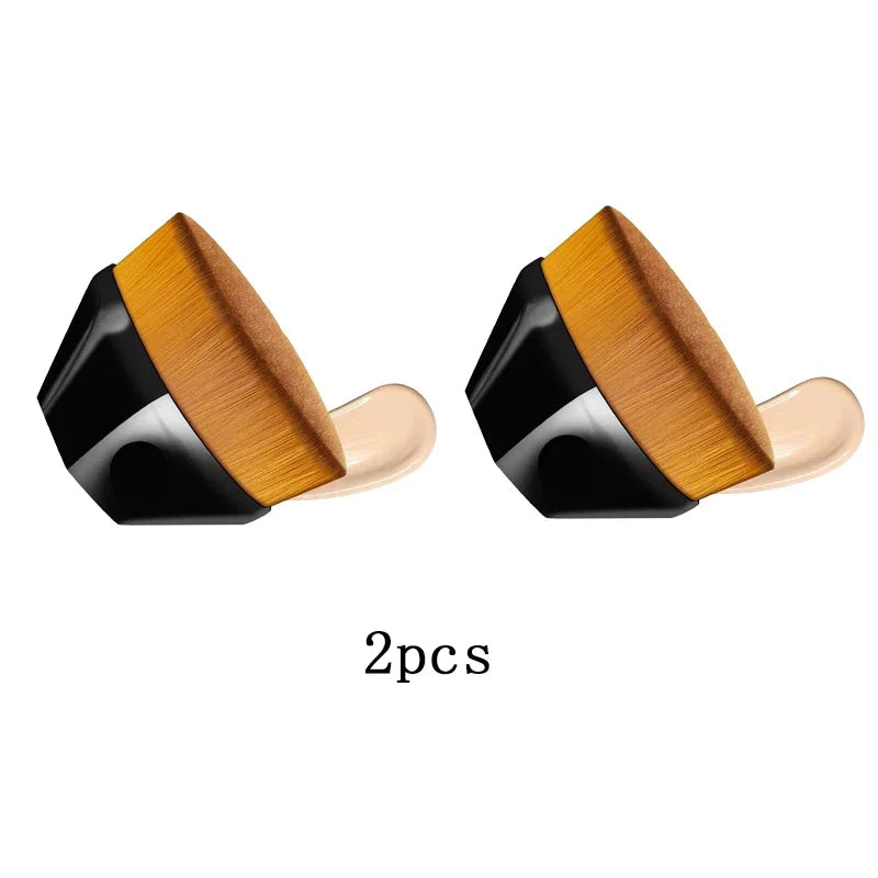 Professional Powder & Blusher Foundation Brush - Soft Wool Fiber, Available in 1-4 Pack