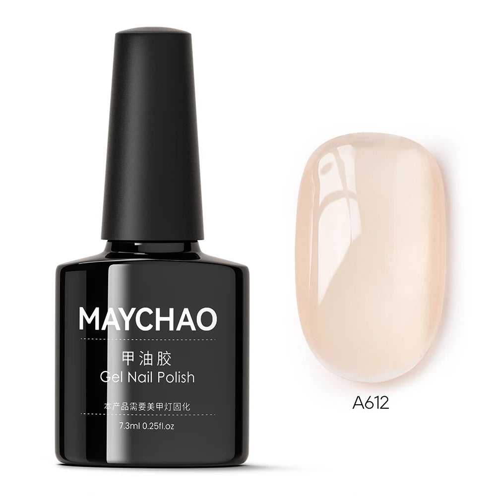 MAYCHAO 7.3ml Transparent Jelly Nude Gel Nail Polish - CPNP Certified UV/LED Soak-Off