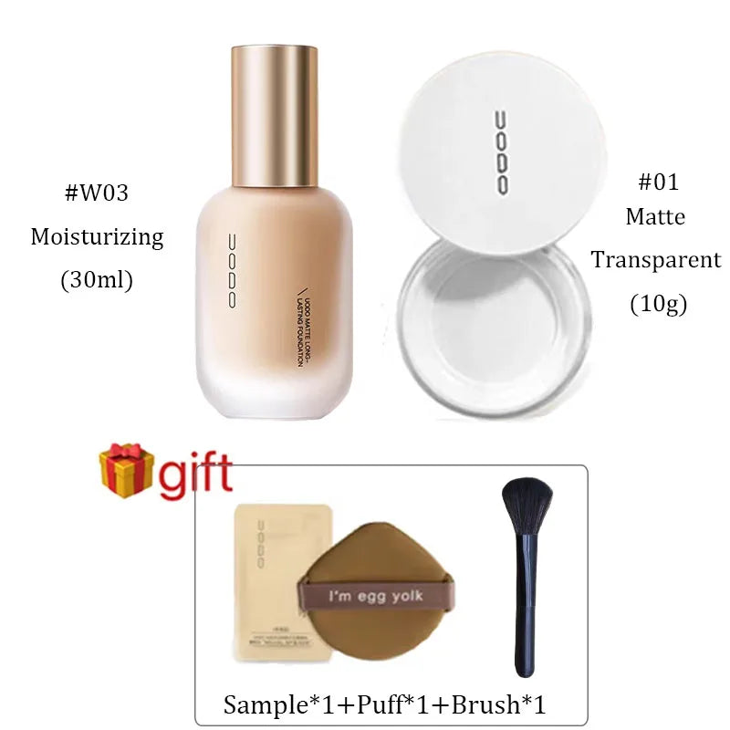 UODO 30ml Long-Lasting BB Cream Foundation - Pore-Minimizing, Waterproof for Dry to Oily Skin