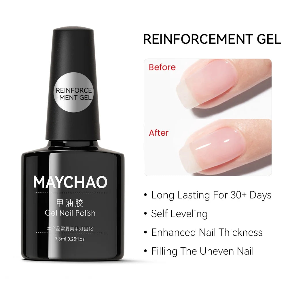 MAYCHAO 7.3ml Transparent Jelly Nude Gel Nail Polish - CPNP Certified UV/LED Soak-Off