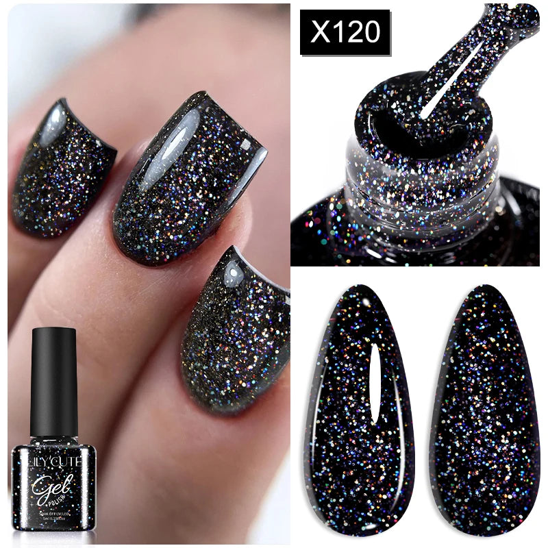 LILYCUTE 5ml Metallic Gold & Silver Mirror Liner Gel - Super Bright French Nail Art
