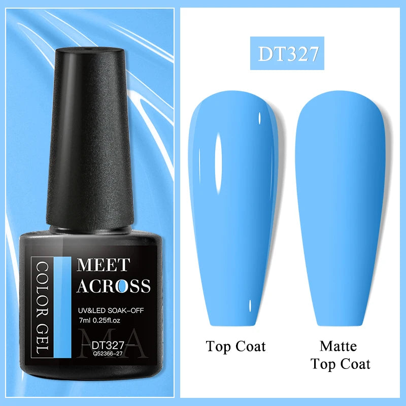 MEET ACROSS 7ml Wine Red Gel Polish - Long-Lasting French Style Nail Art Varnish