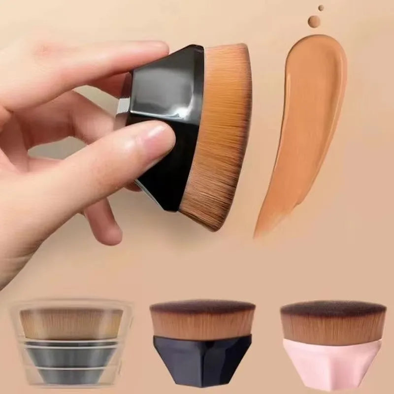 Professional Powder & Blusher Foundation Brush - Soft Wool Fiber, Available in 1-4 Pack