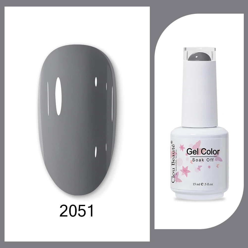 Clou Beaute 15ml HEMA & TPO Free Gel Polish - Army Green Organic Semi-Permanent Nail Art