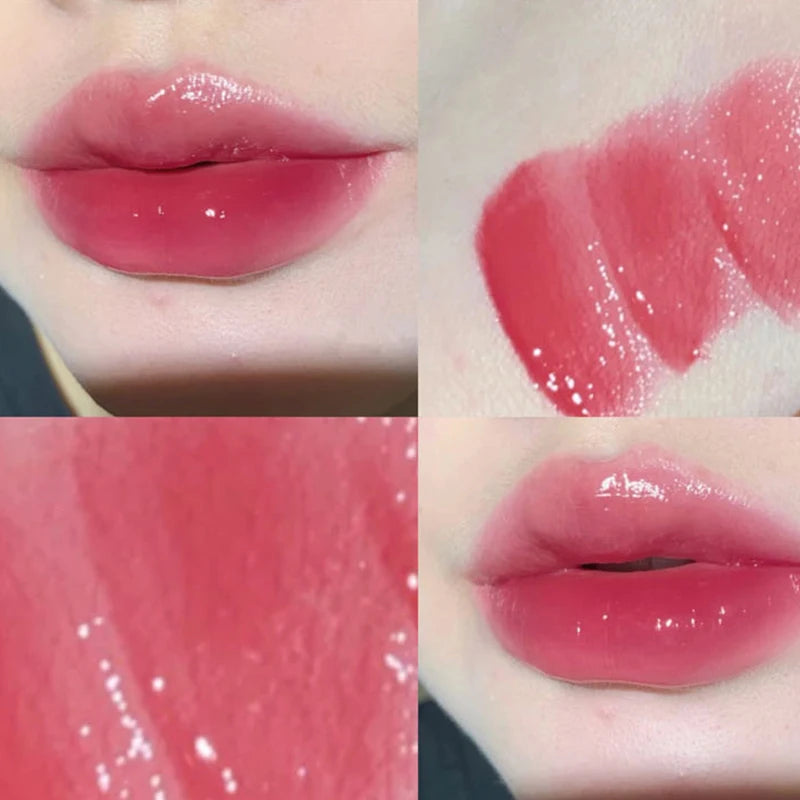 Mirror Glass Lip Tint - Punk Dark Red Juice Glaze, Water-Light Clear Liquid Liptint
