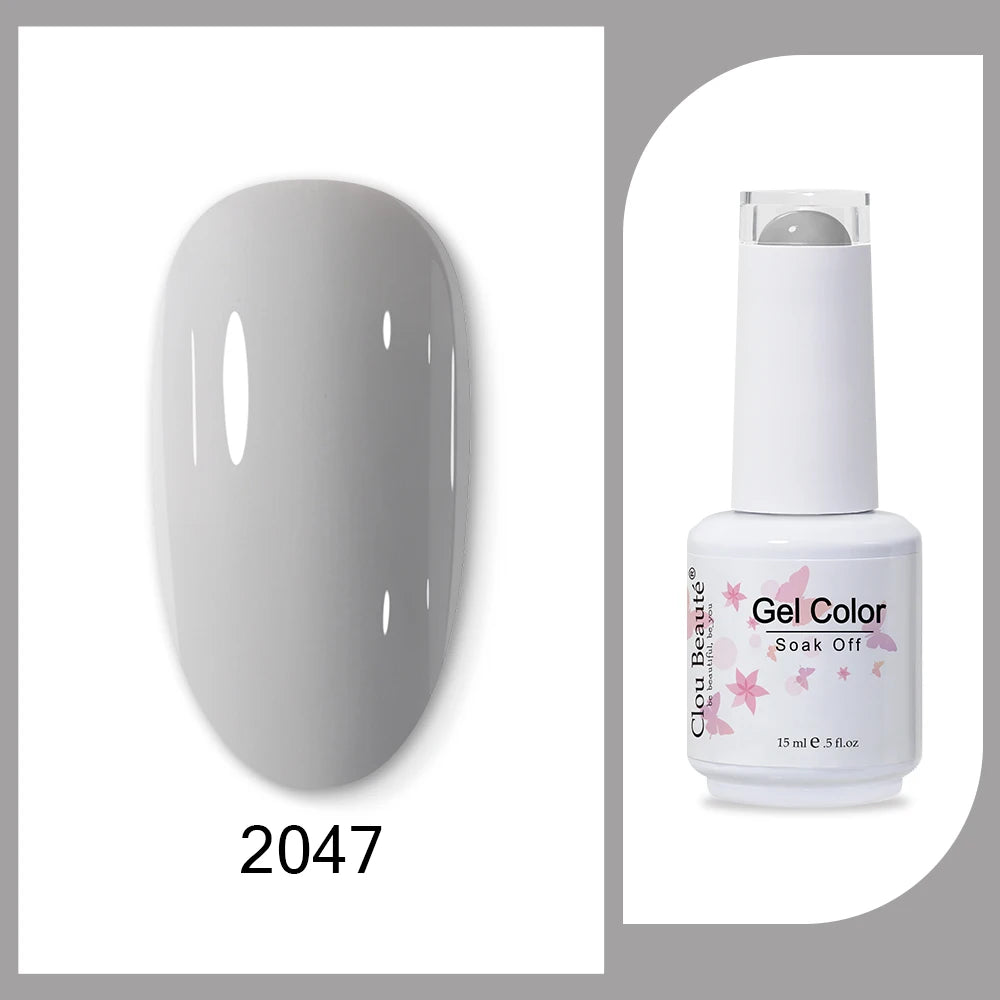 Clou Beaute 15ml HEMA & TPO Free Gel Polish - Army Green Organic Semi-Permanent Nail Art