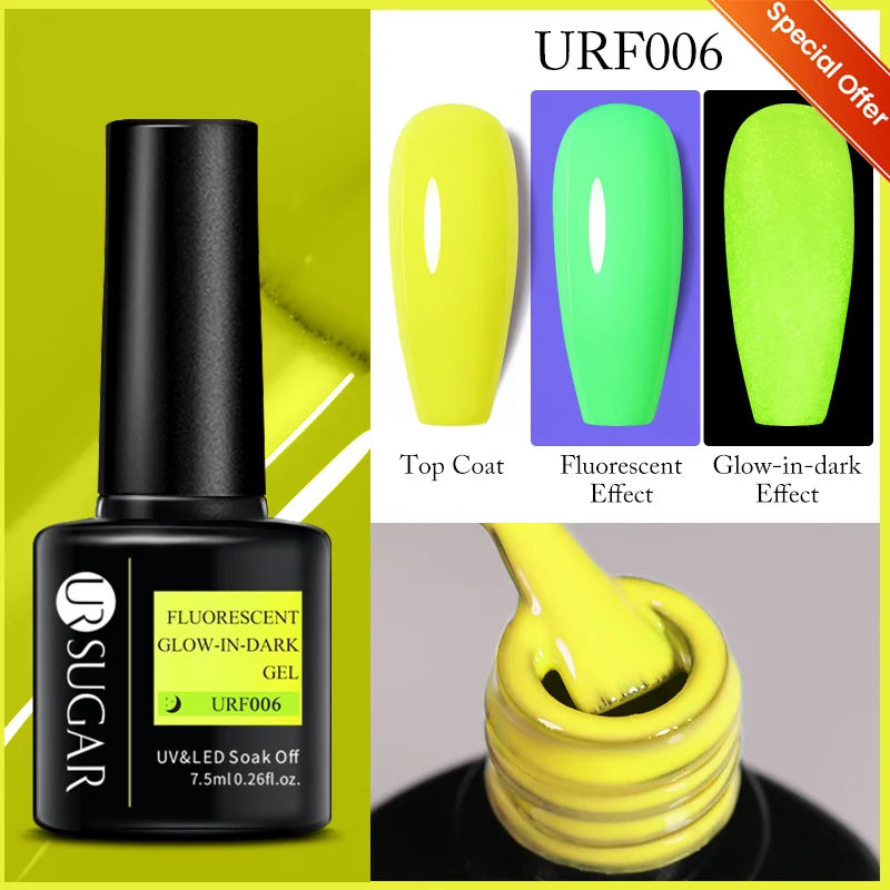 UR SUGAR 7.5ml Reflective Glitter Gel Polish - Pink Sequins UV Soak-Off Semi-Permanent