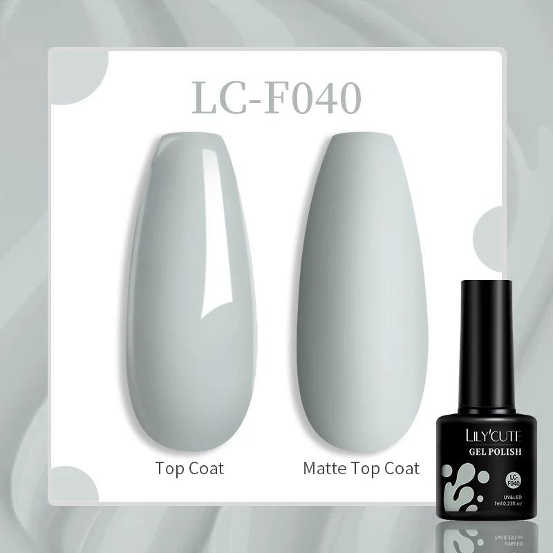 LILYCUTE 7ml Jelly Amber Dark Bloom Leopard Gel Polish - Semi-Permanent UV Nail Art