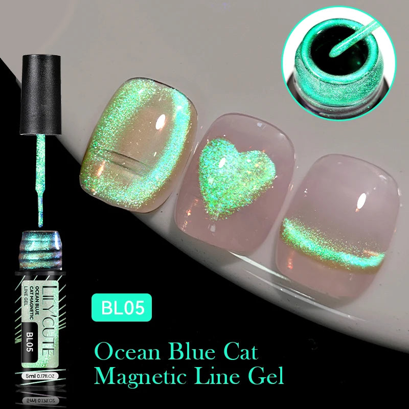 LILYCUTE 9D Cat Eye Magnetic Gel Polish 7ml - Iridescent UV/LED Soak-Off Nail Art