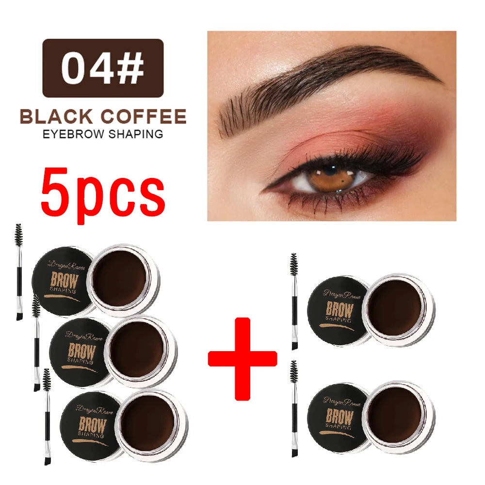 3D Wild Eyebrow Cream Gel Wax - Matte Brown & Black Natural Tint Enhancer Set