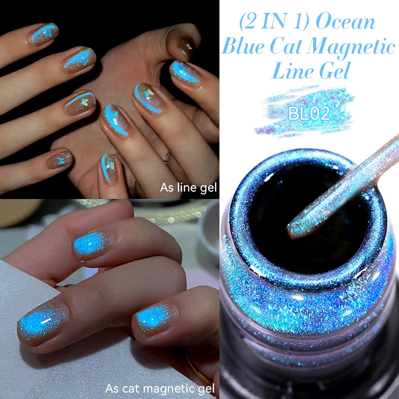 LILYCUTE 5ml Reflective Glitter Liner Gel - Champagne Sparkling Lines for French Nail Art