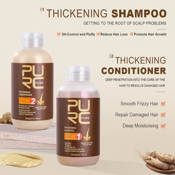 PURC Complete Hair Care Set - Growth Shampoo, Conditioner & Hair Growth Oil