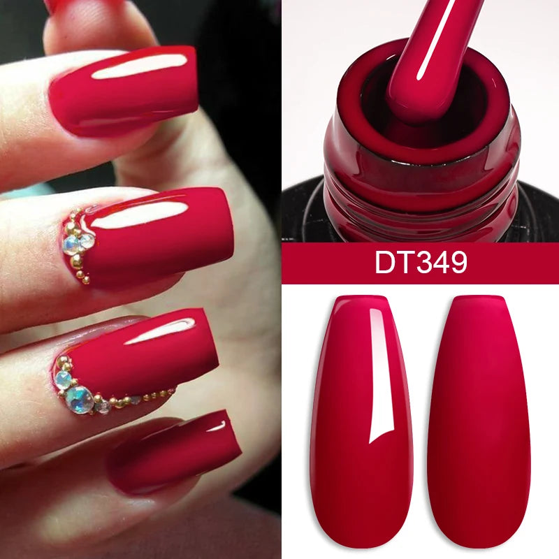 MEET ACROSS 7ml Wine Red Gel Polish - Long-Lasting French Style Nail Art Varnish