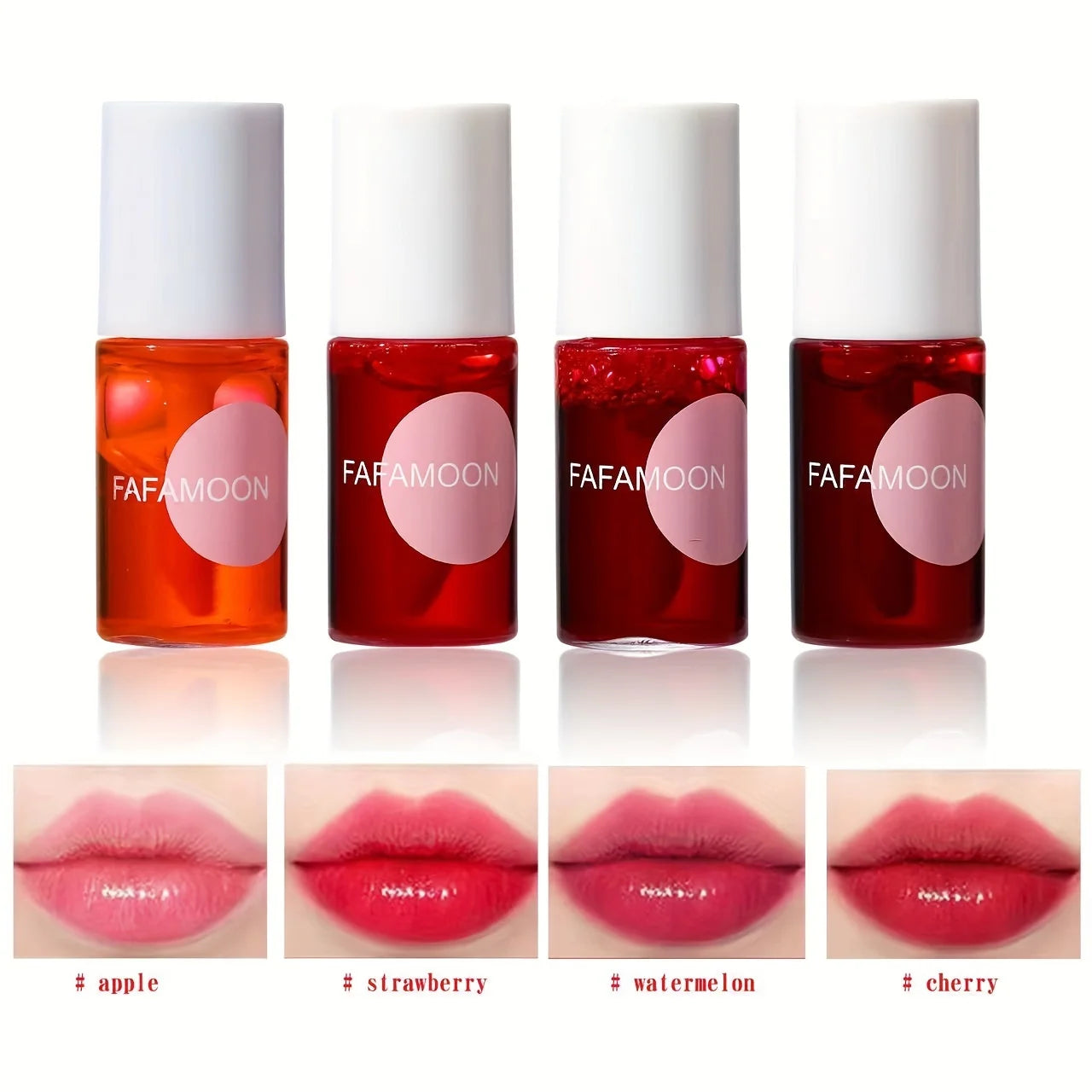 Fafamoon Fruity Lip Tint Water Gloss - Moisturizing Waterproof High-Pigment Vibrant