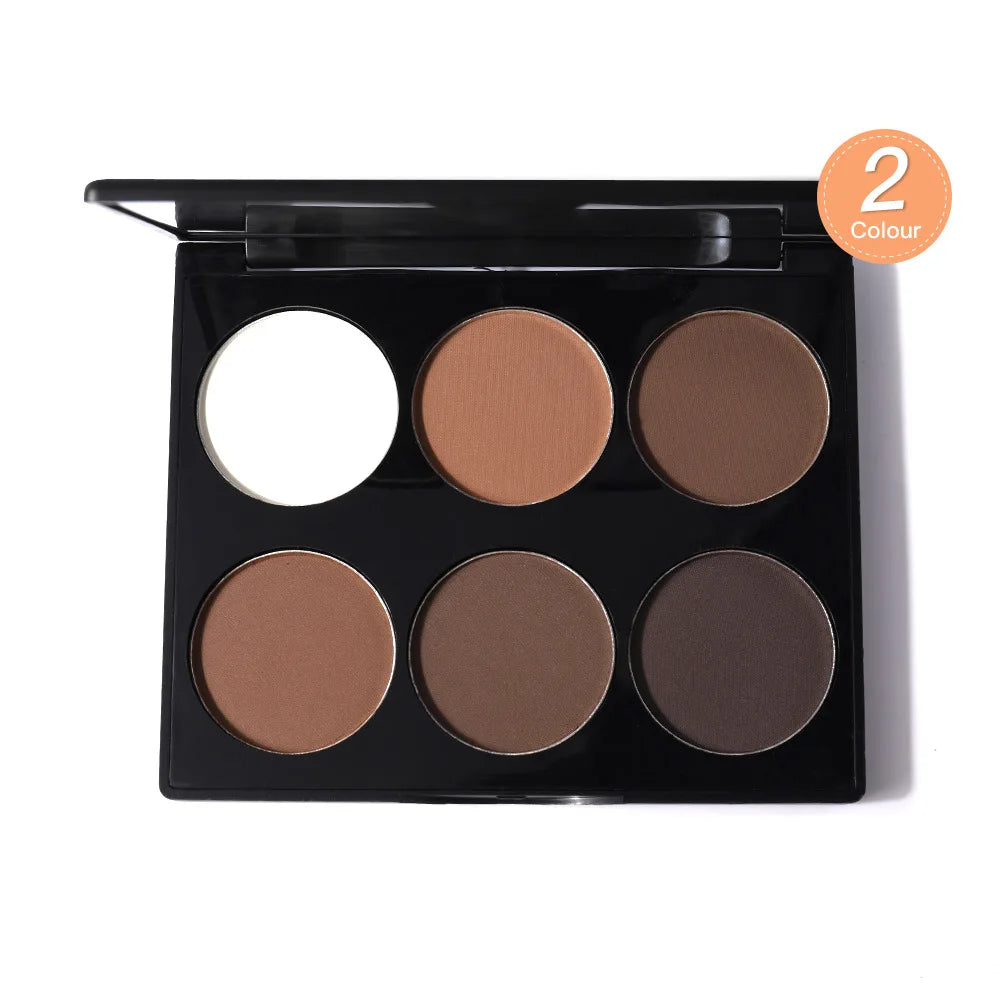 ZYXUAQIR 6-Color 3D Highlighter & Bronzer Contour Palette - Professional Matte Face Sculpting