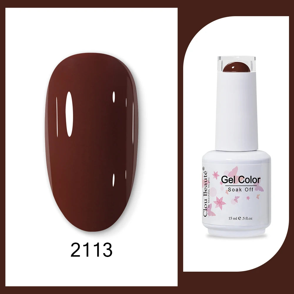 Clou Beaute 15ml HEMA & TPO Free Gel Polish - Army Green Organic Semi-Permanent Nail Art