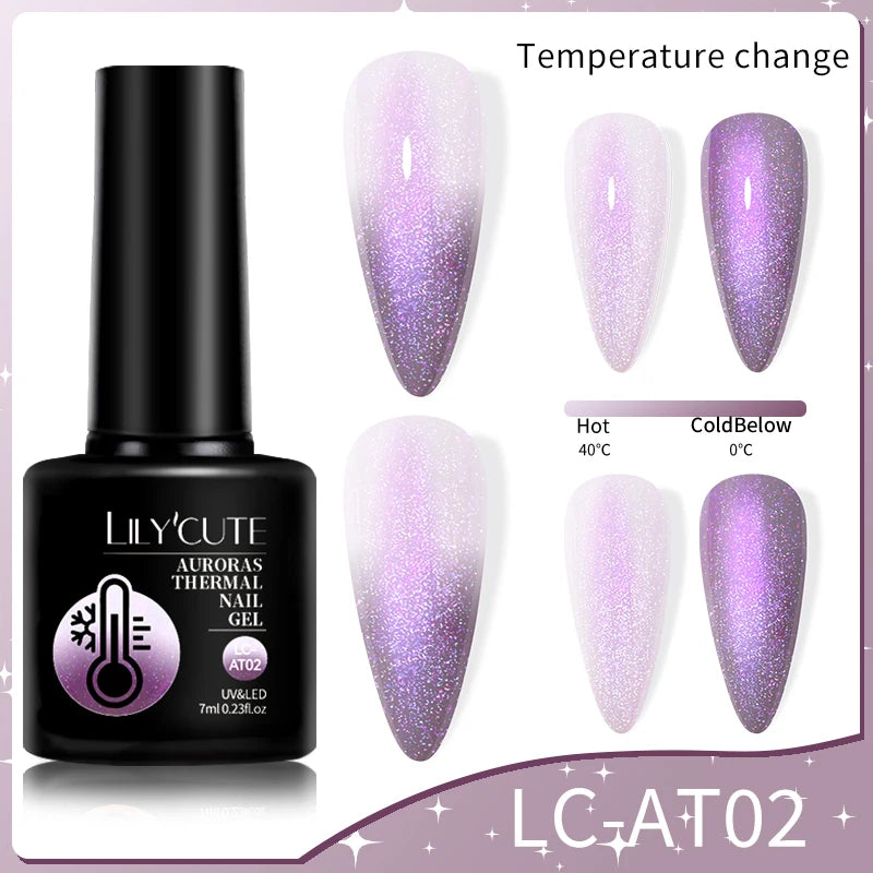 LILYCUTE 7ml Thermal Temperature-Changing Gel Nail Polish - Semi-Permanent UV Gel Art