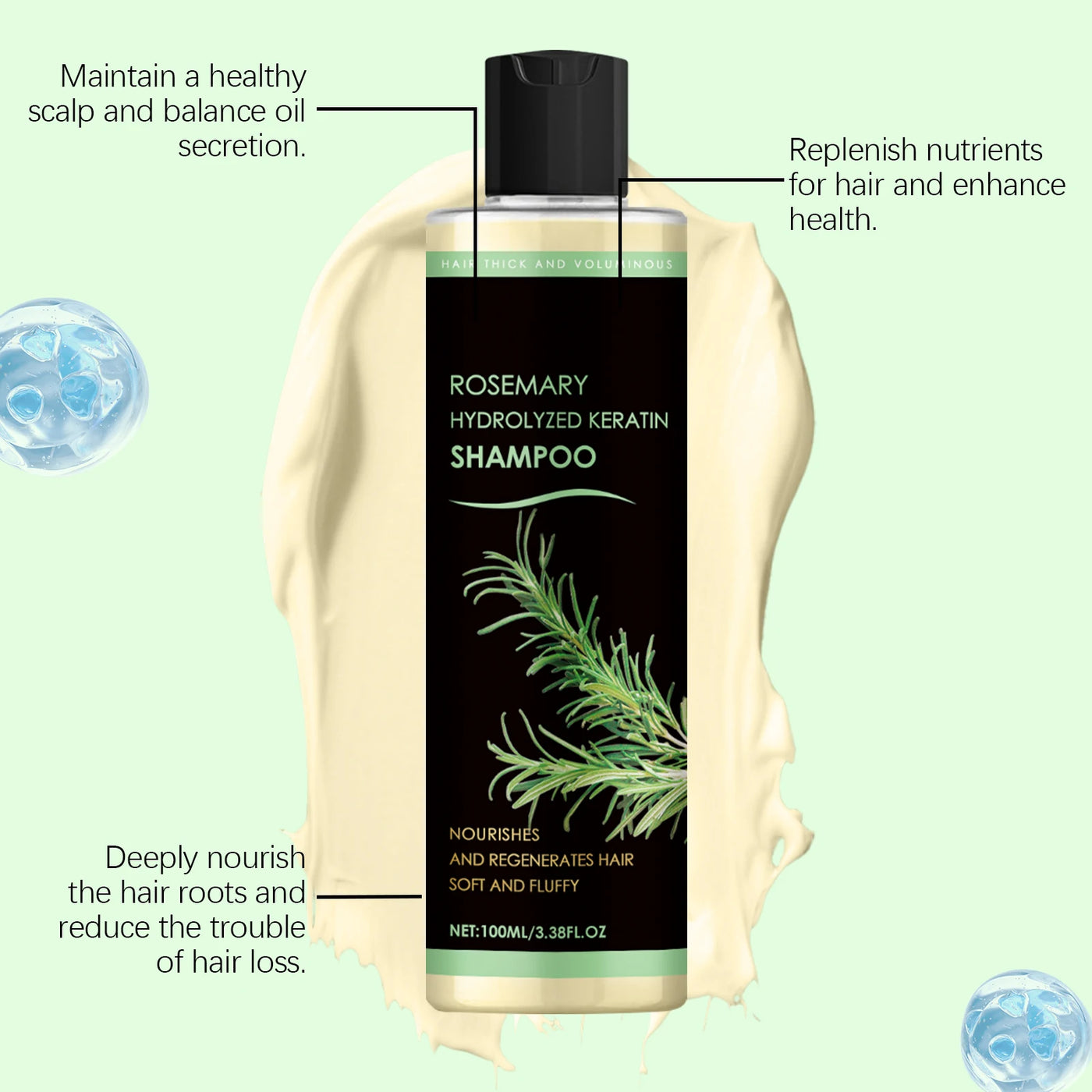HOEGOA Rosemary Natural Shampoo - Hair Thickening, Anti-Loss & Deep Scalp Nourishment