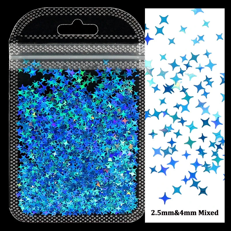 2g Holographic Nail Art Glitter Sequins - Laser Star Butterfly AB Paillette DIY Decorations