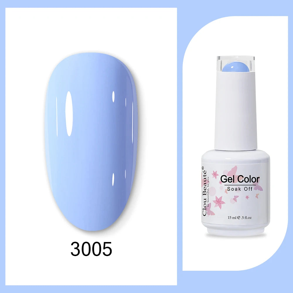 Clou Beaute 15ml HEMA & TPO Free Gel Polish - Army Green Organic Semi-Permanent Nail Art