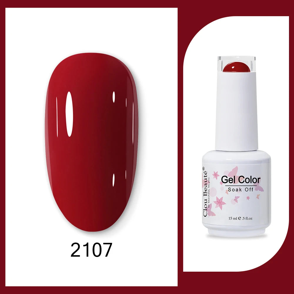 Clou Beaute 15ml HEMA & TPO Free Gel Polish - Army Green Organic Semi-Permanent Nail Art