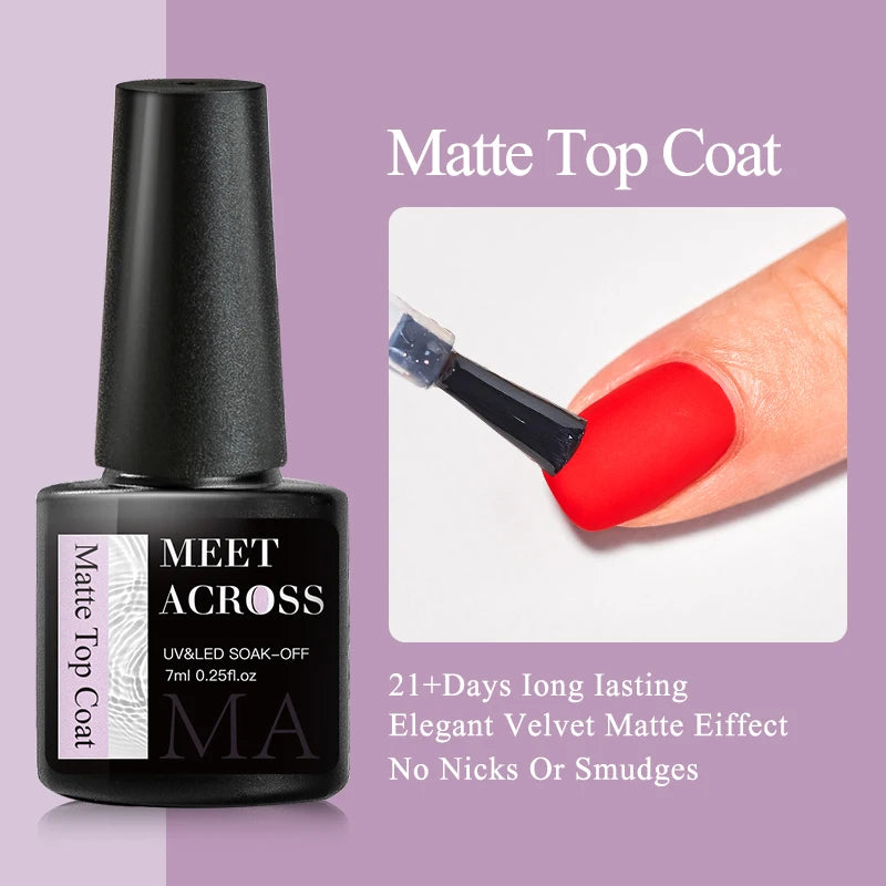 MEET ACROSS 7ml Wine Red Gel Polish - Long-Lasting French Style Nail Art Varnish