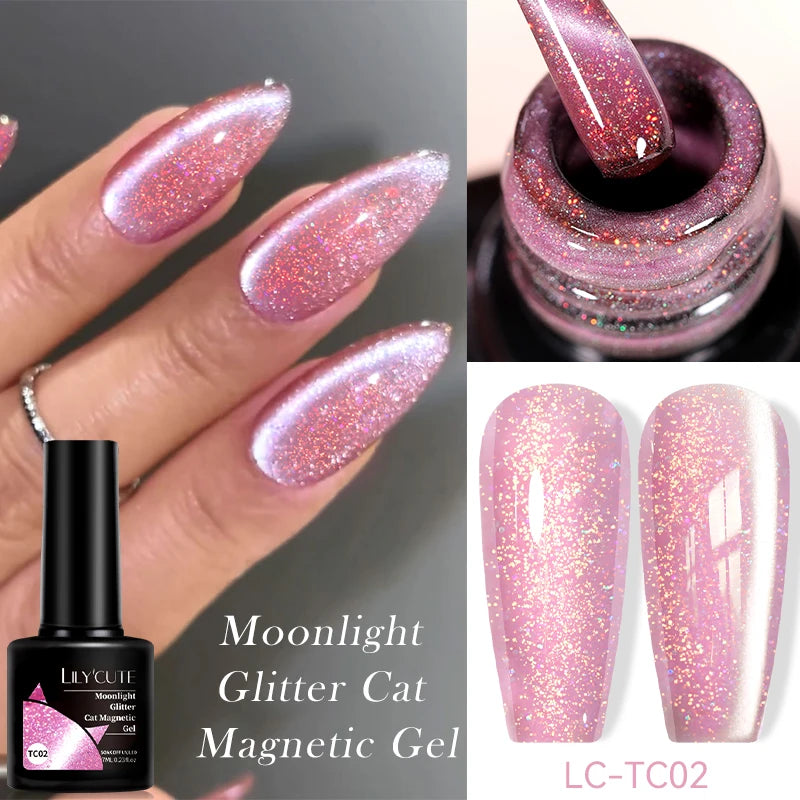 LILYCUTE 9D Cat Eye Magnetic Gel Polish 7ml - Iridescent UV/LED Soak-Off Nail Art