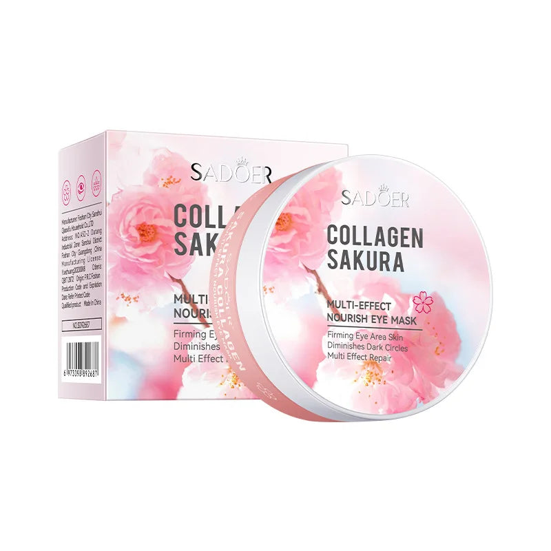 SADOER Sakura Eye Mask 60pcs - Anti Dark Circles, Wrinkle Removal & Moisturizing Patches
